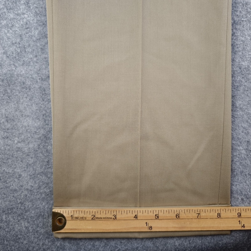 Brooks Brothers Madison Dress Pants Mens 35x32 Tan Pleated Cuffed 100% Wool - Picture 5 of 12